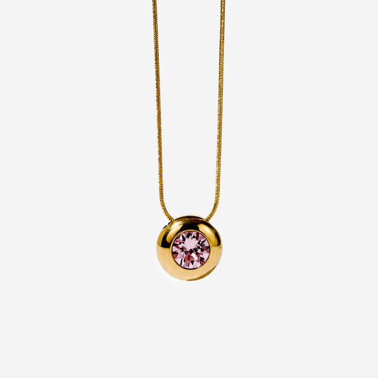 Gold-plated Titanium With Stones Necklace