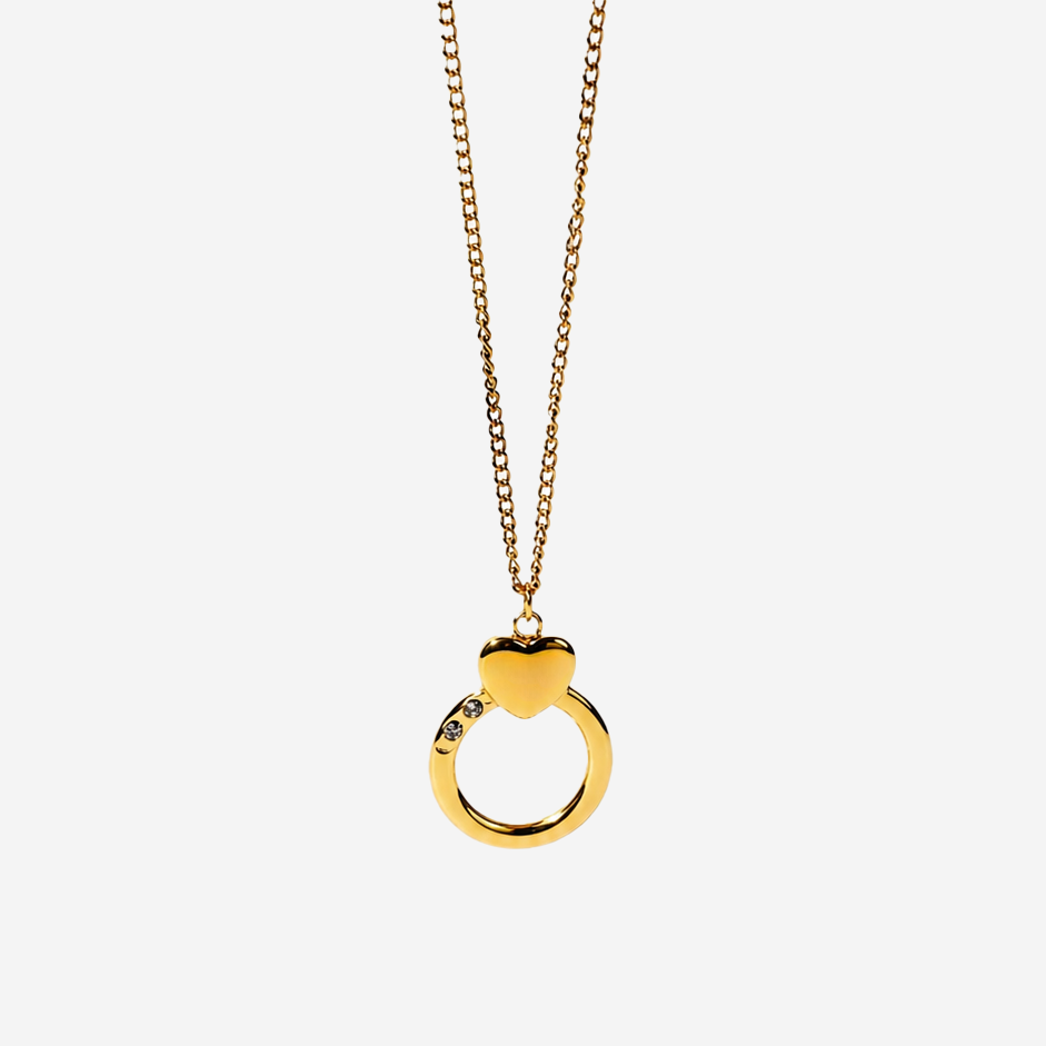 Gold-plated Titanium with Heart Necklace