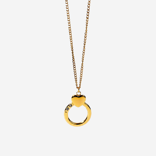 Gold-plated Titanium with Heart Necklace