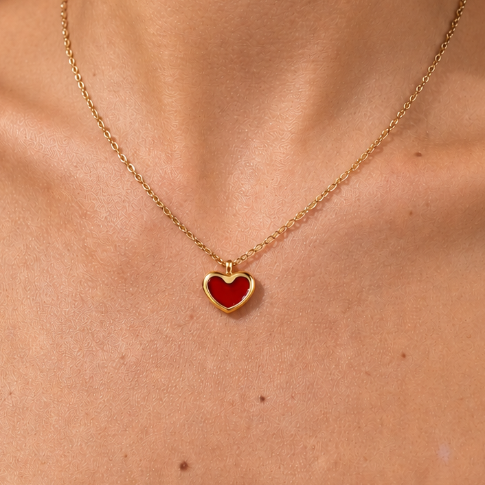 Gold-plated Titanium with Heart Necklace