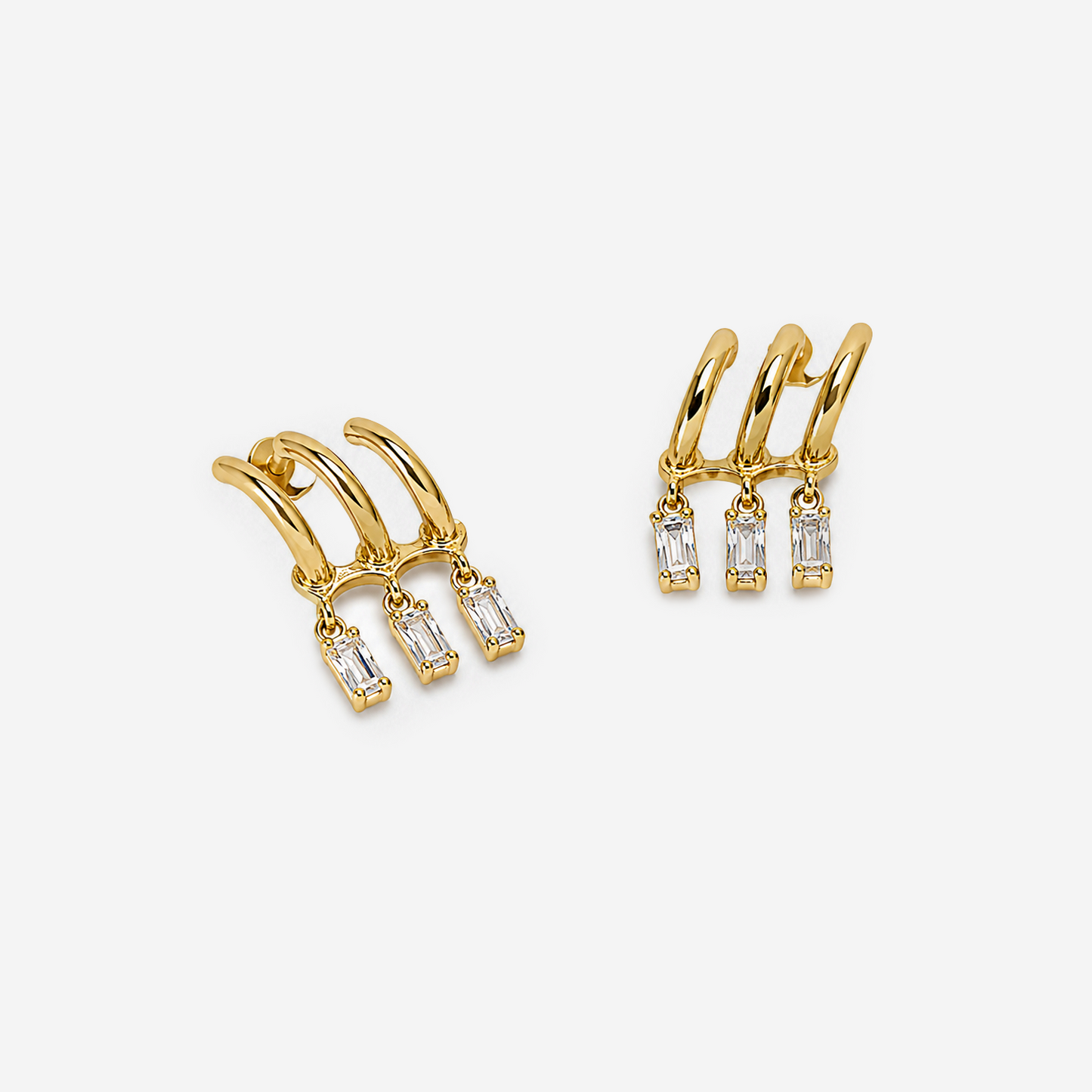 Gold-plated Titanium With Stone Earrings