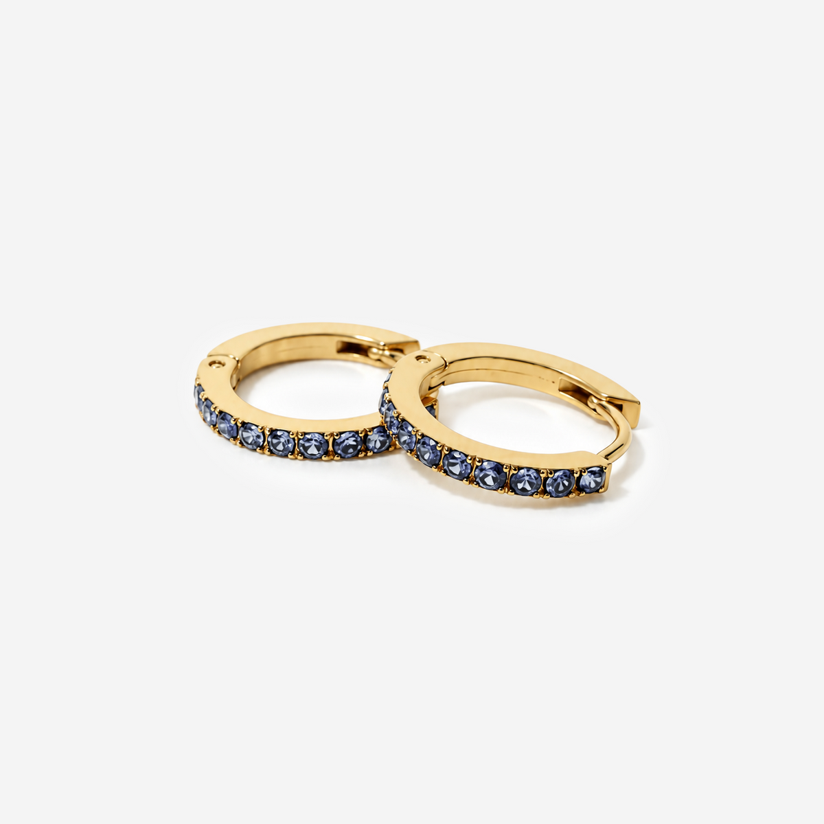Titanium Gold Plated Blue Earrings
