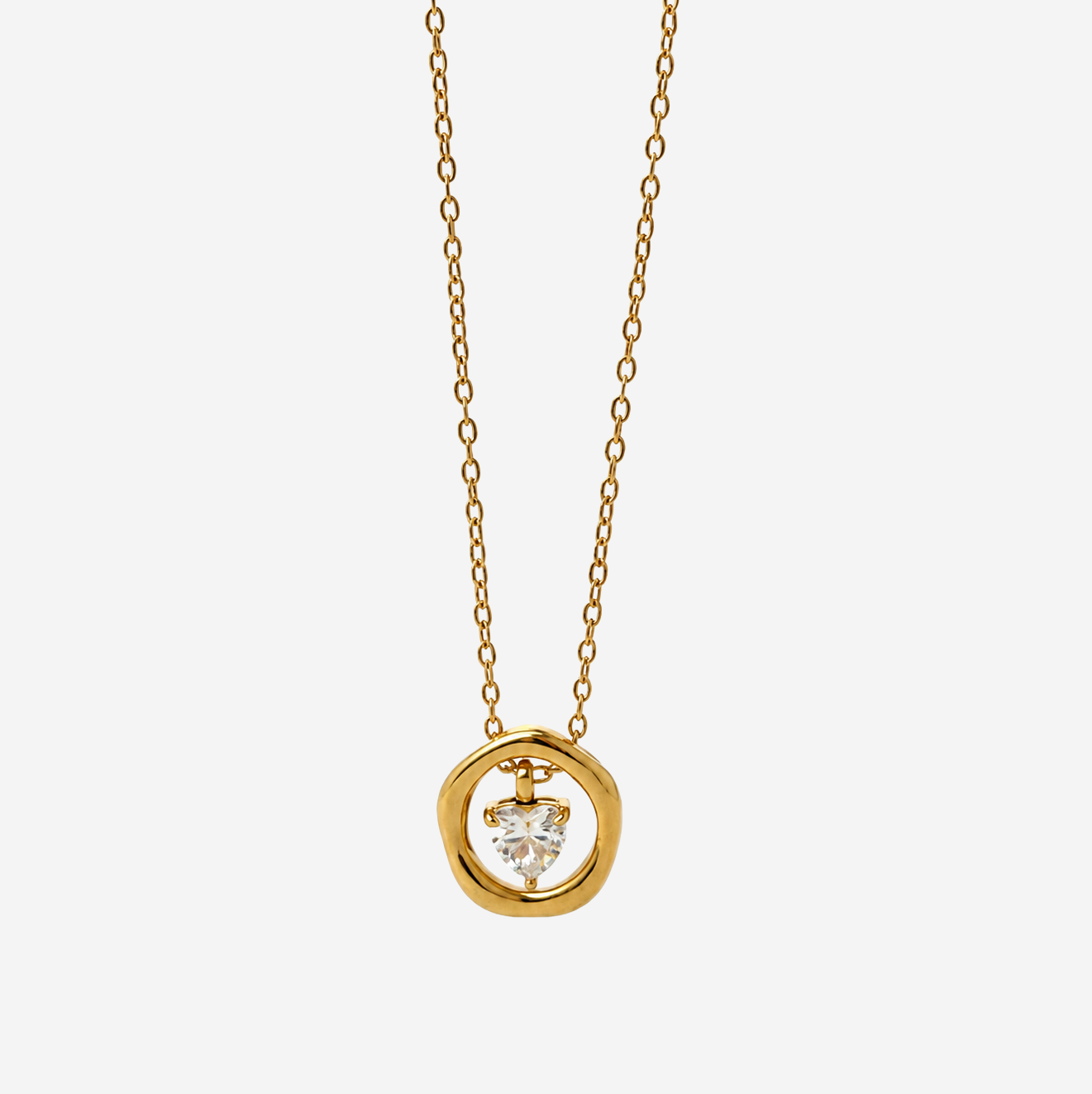 Gold-plated Titanium White Stone Necklace