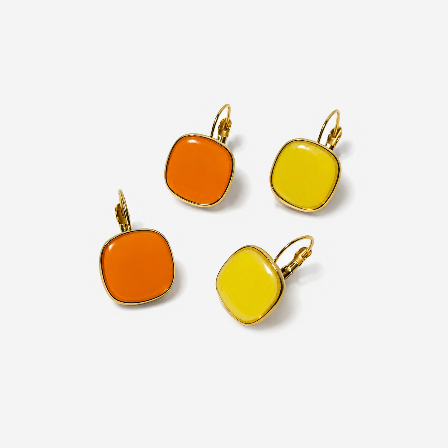 Titanium Gold Plated Orange Earrings
