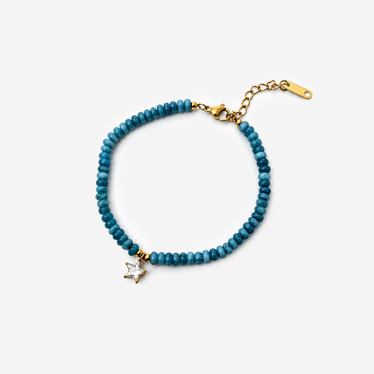 Titanium Gold Plated Blue Bracelet