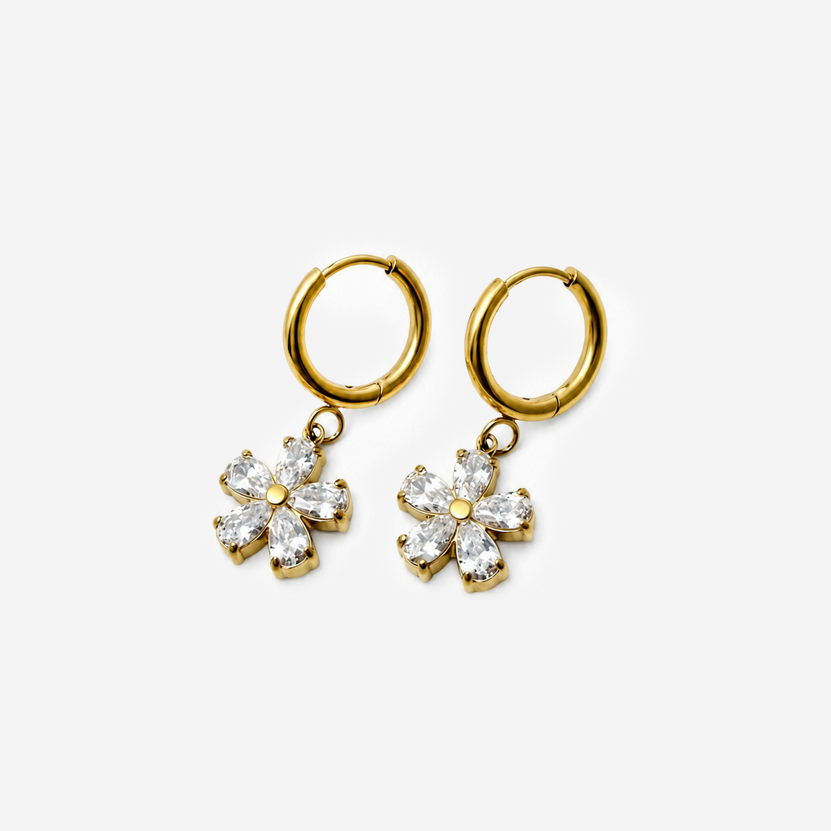 Gold-plated Titanium Flower Shaped Earrings