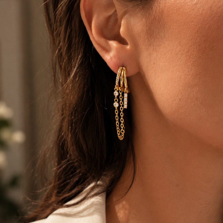 Gold-plated Titanium Earrings