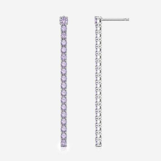 Lavender Glow Tennis Earrings
