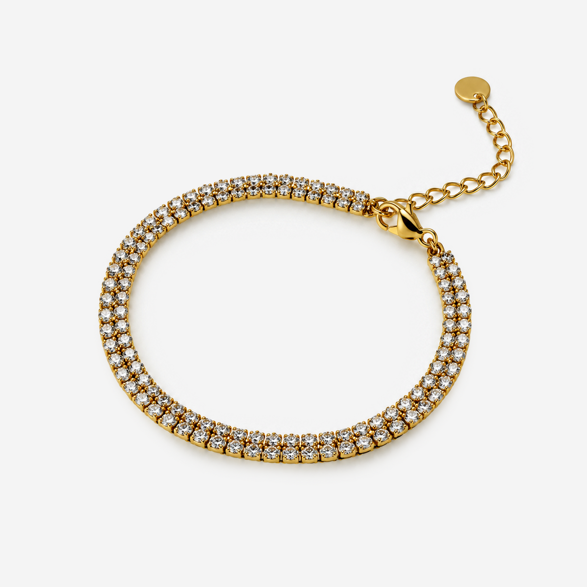 Gold-plated Titanium White Stone Bracelet