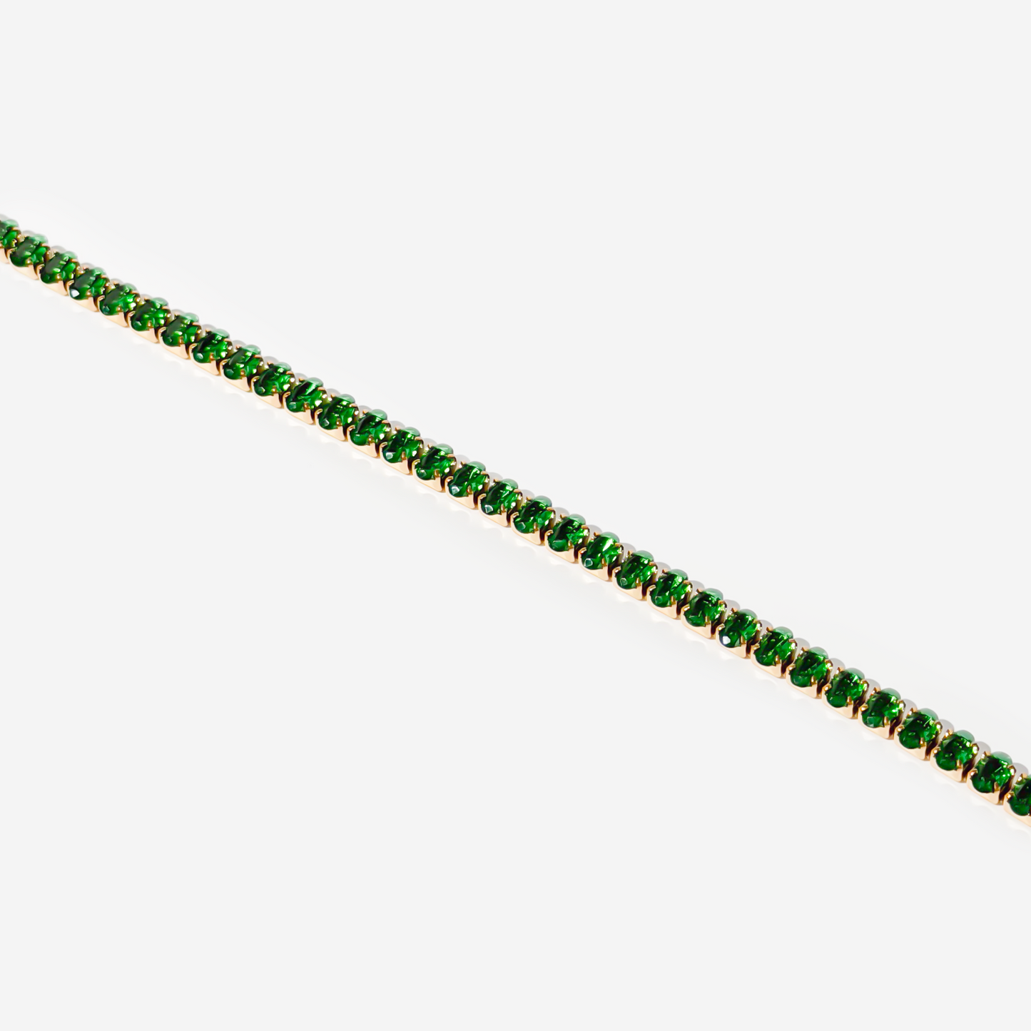 Gold-plated Titanium With Green Stones Bracelet