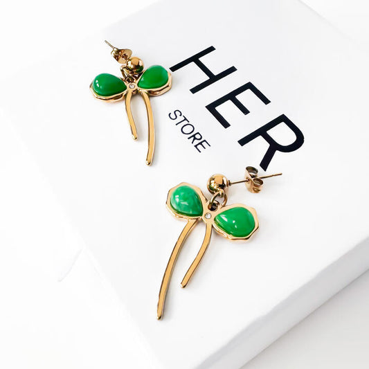 Gold-Plated Titanium Bow-Shaped Earrings