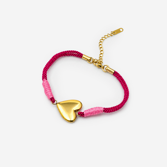 Gold-plated Titanium Heart Shaped Bracelet