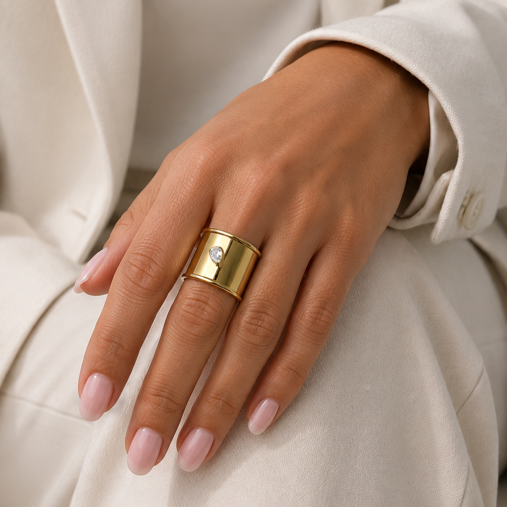 Gold-plated Titanium Ring