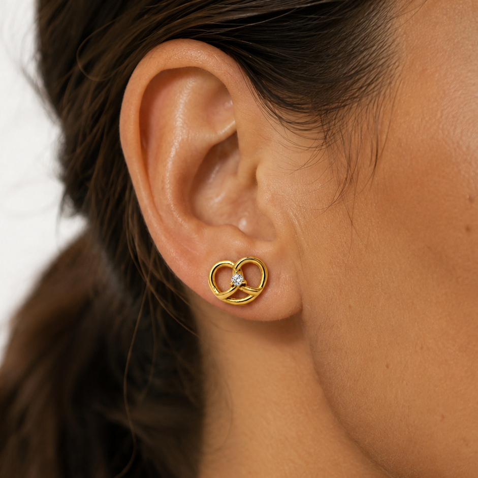 Gold-plated Titanium With Stone Earrings