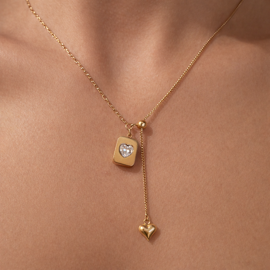 Gold-plated Titanium with Heart Necklace