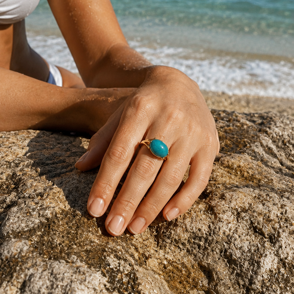 Titanium Gold Plated Ring