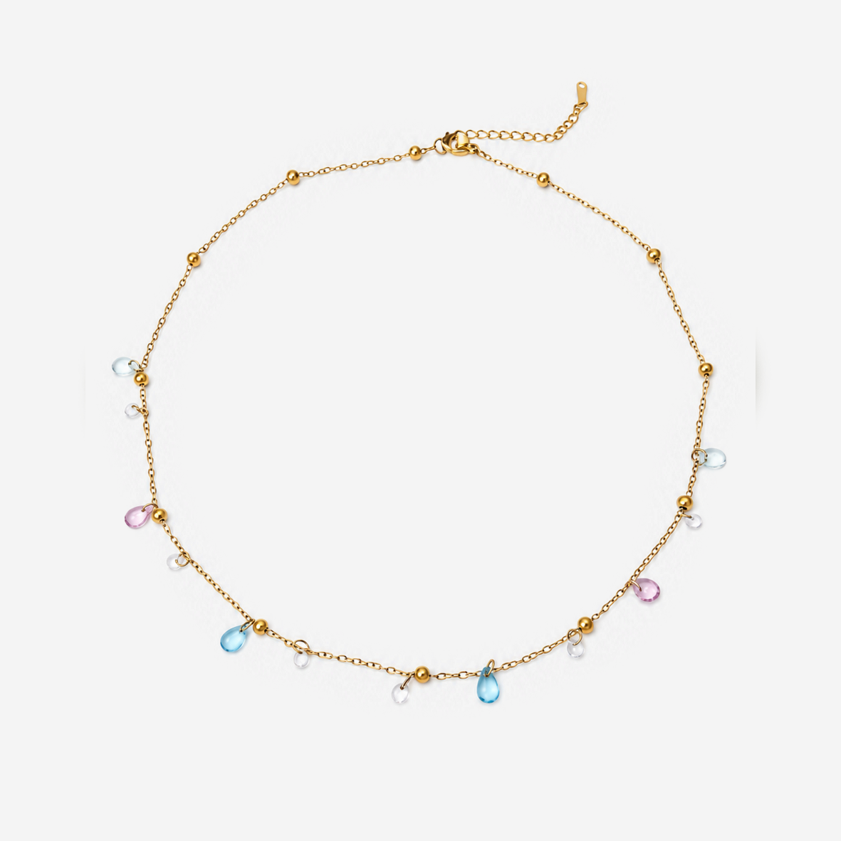 Gold-plated Titanium Colorful Necklace