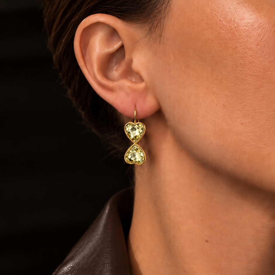 Gold-plated Titanium Heart Shaped Earrings