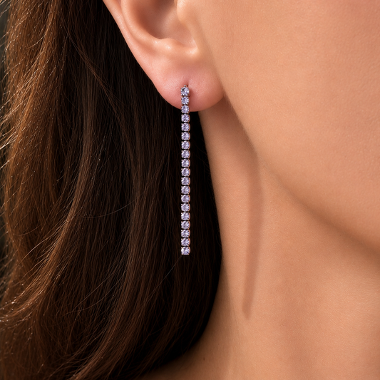 Lavender Glow Tennis Earrings