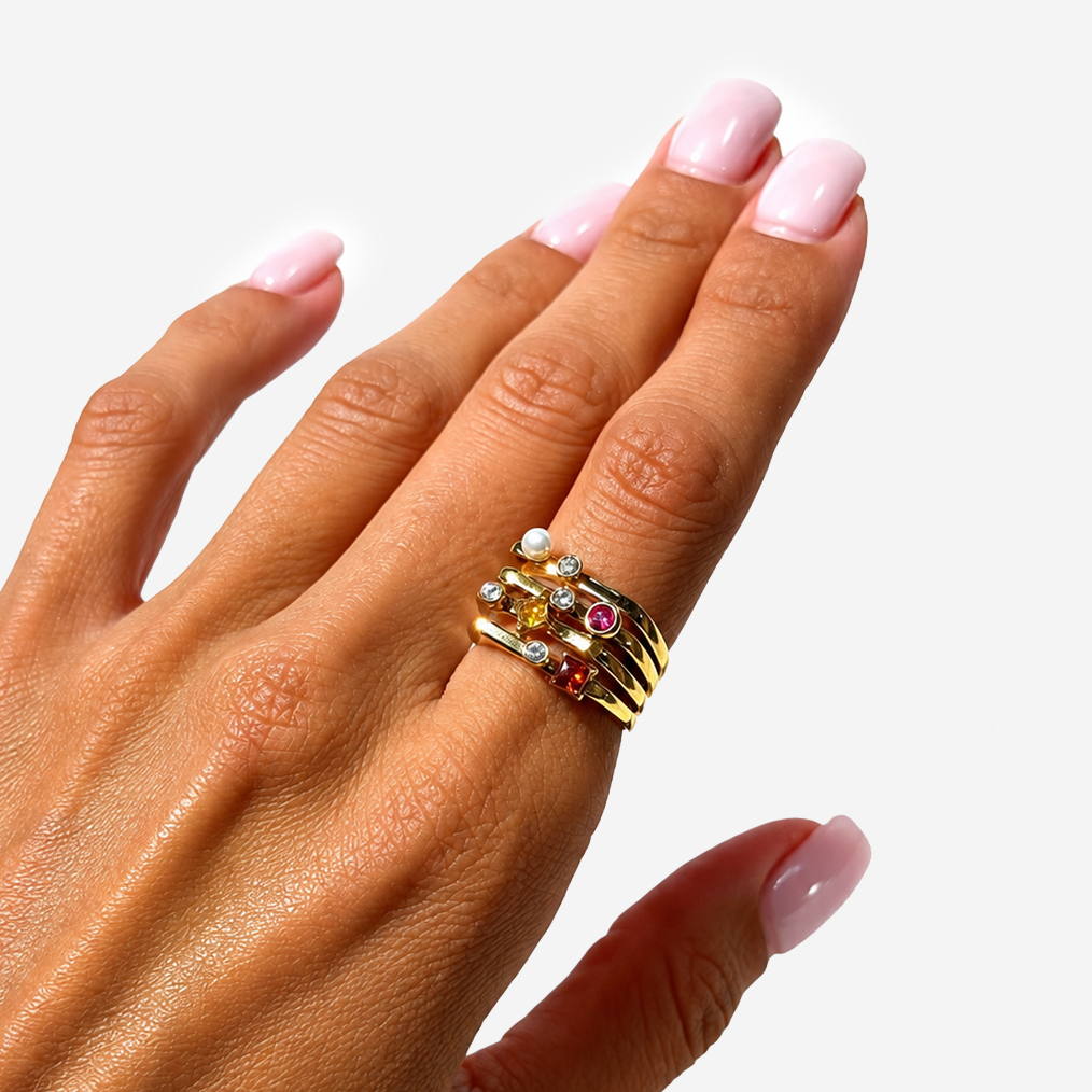 Titanium Gold Plated Rings SET