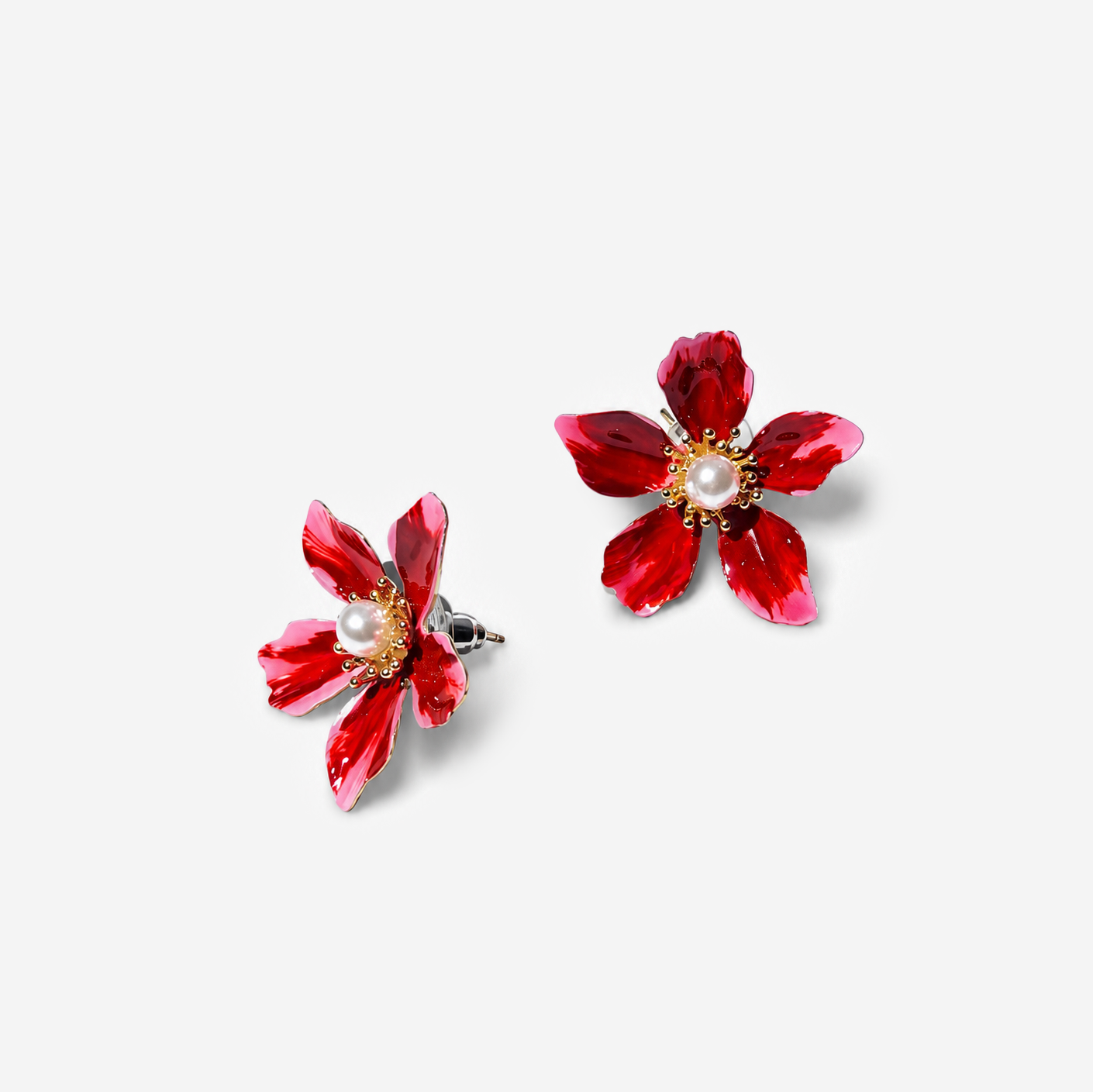 Gold-plated Titanium Flower Shaped Earrings