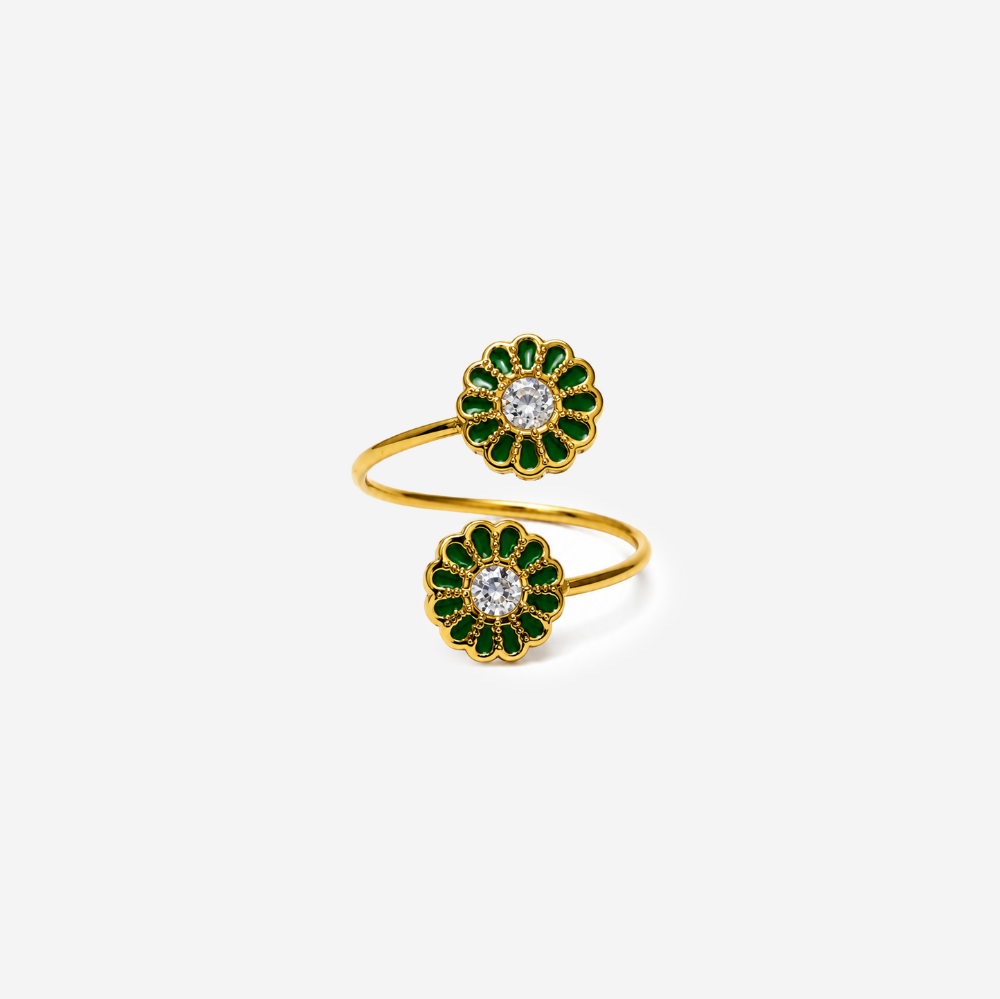 Gold-plated Titanium Flower Shaped Ring