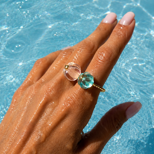 Gold-plated Titanium Colorful Ring