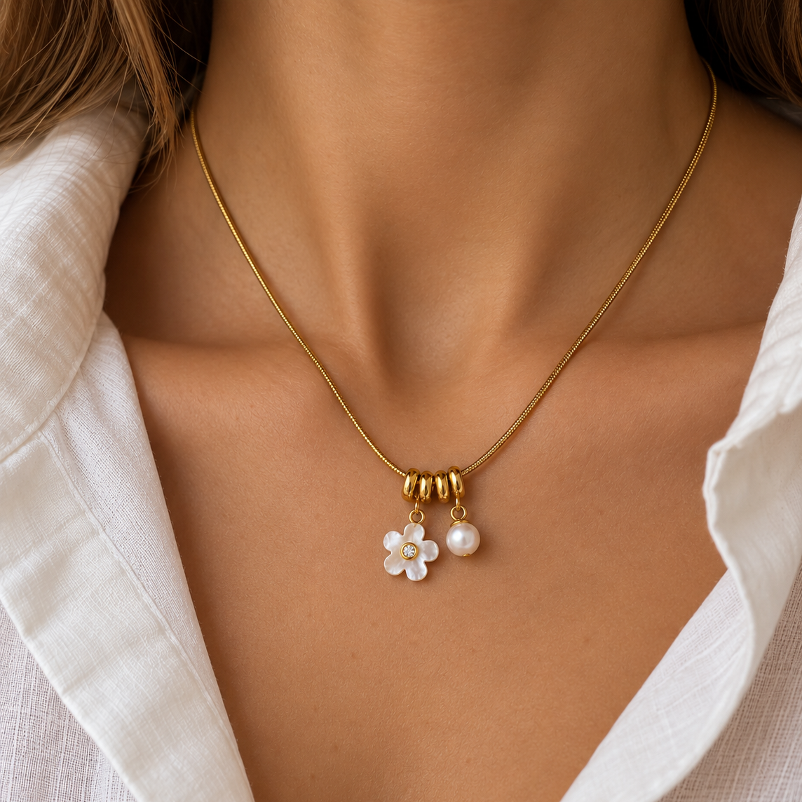 Pearl Cluster Necklace
