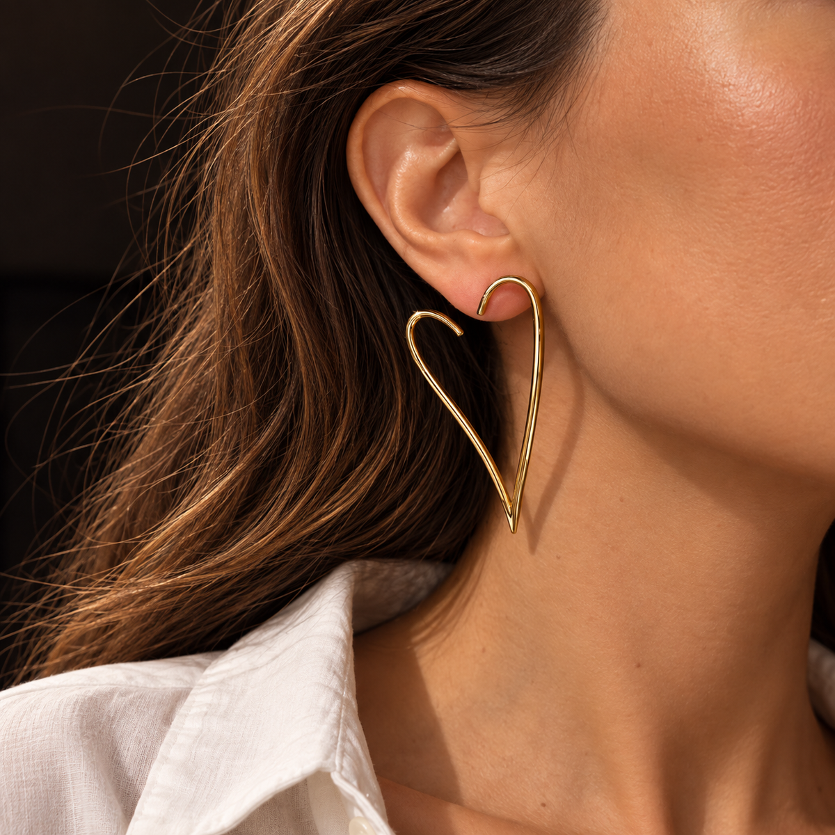 Gold-plated Titanium Heart Shaped Earrings