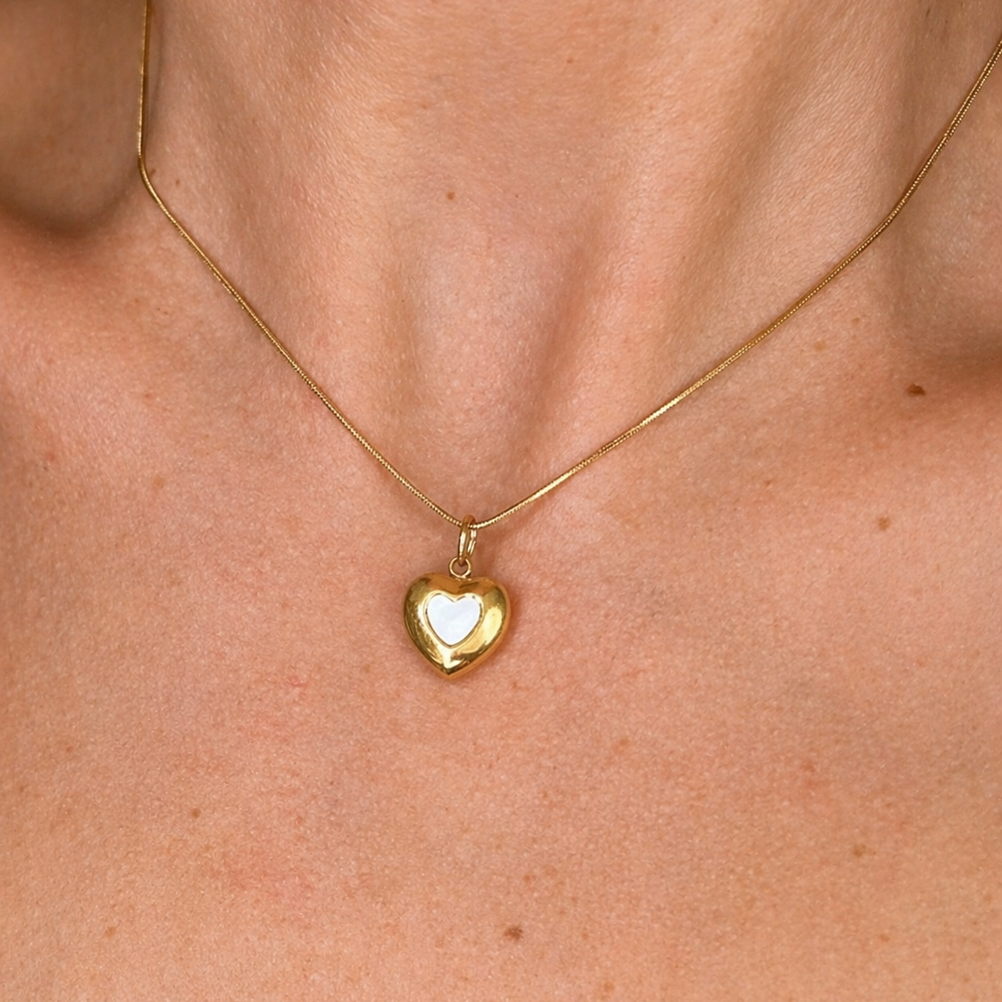 Gold-plated Titanium with Heart Necklace