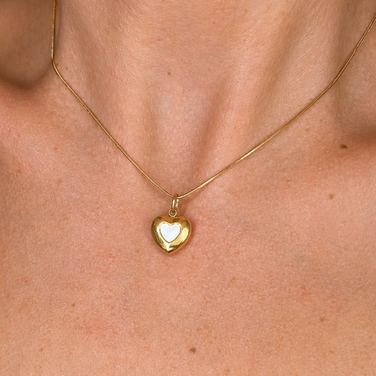 Gold-plated Titanium with Heart Necklace