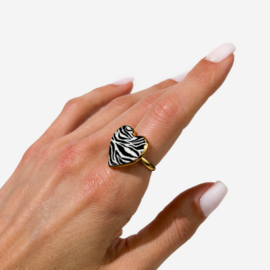 Gold-plated Titanium Heart Shaped Ring