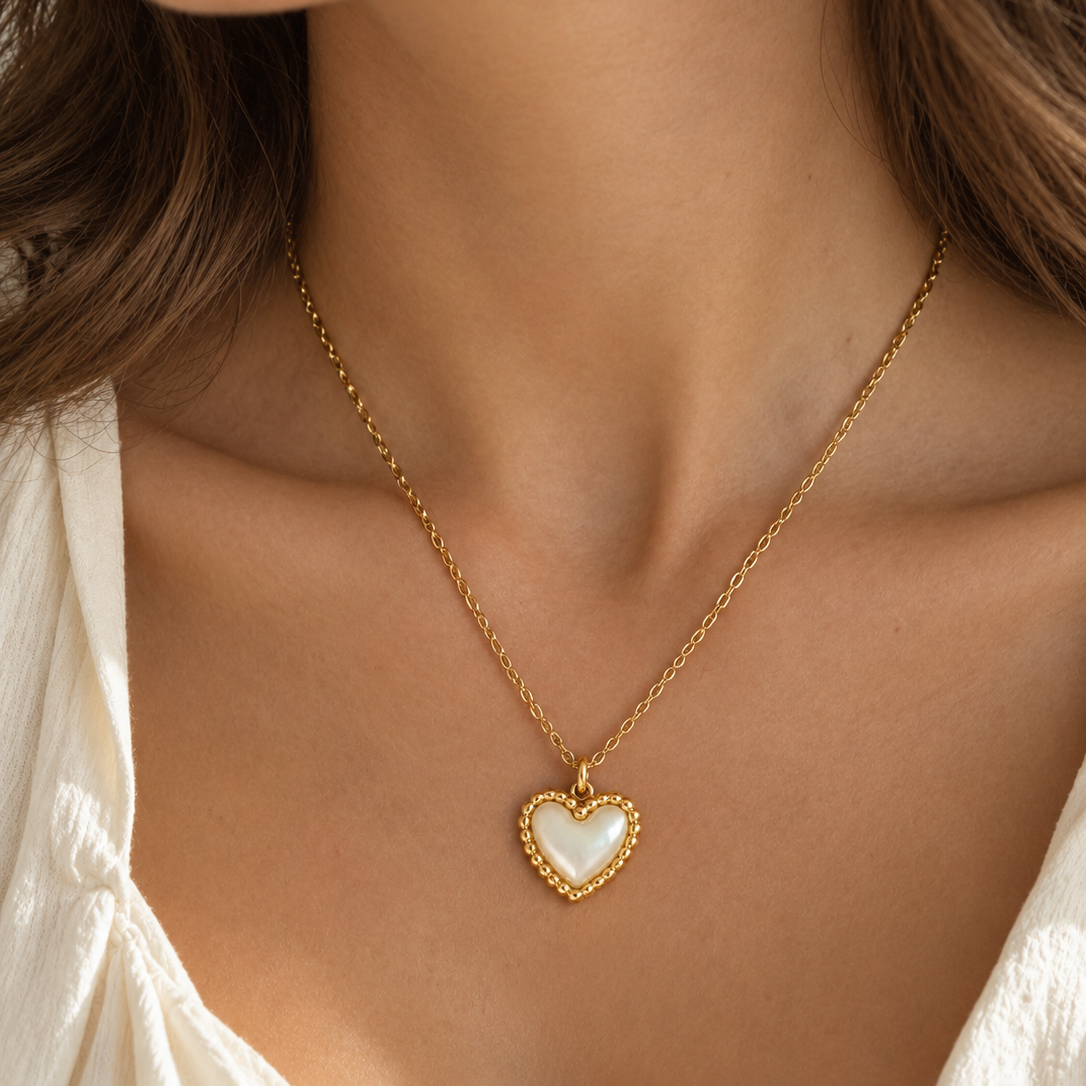 Amore Heart Necklace - Ivory