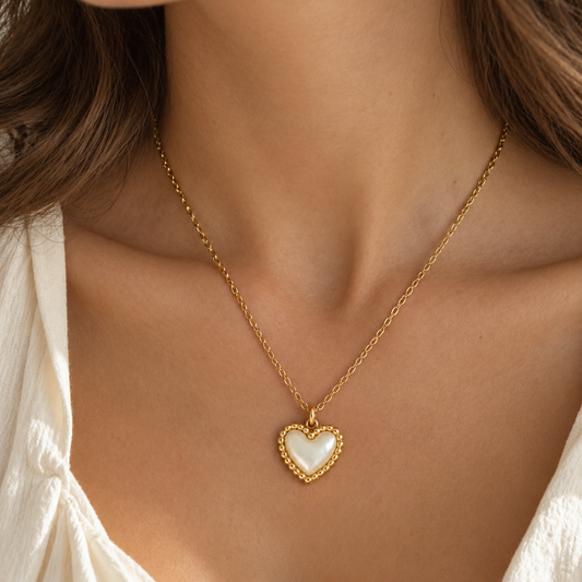 Amore Heart Necklace - Ivory