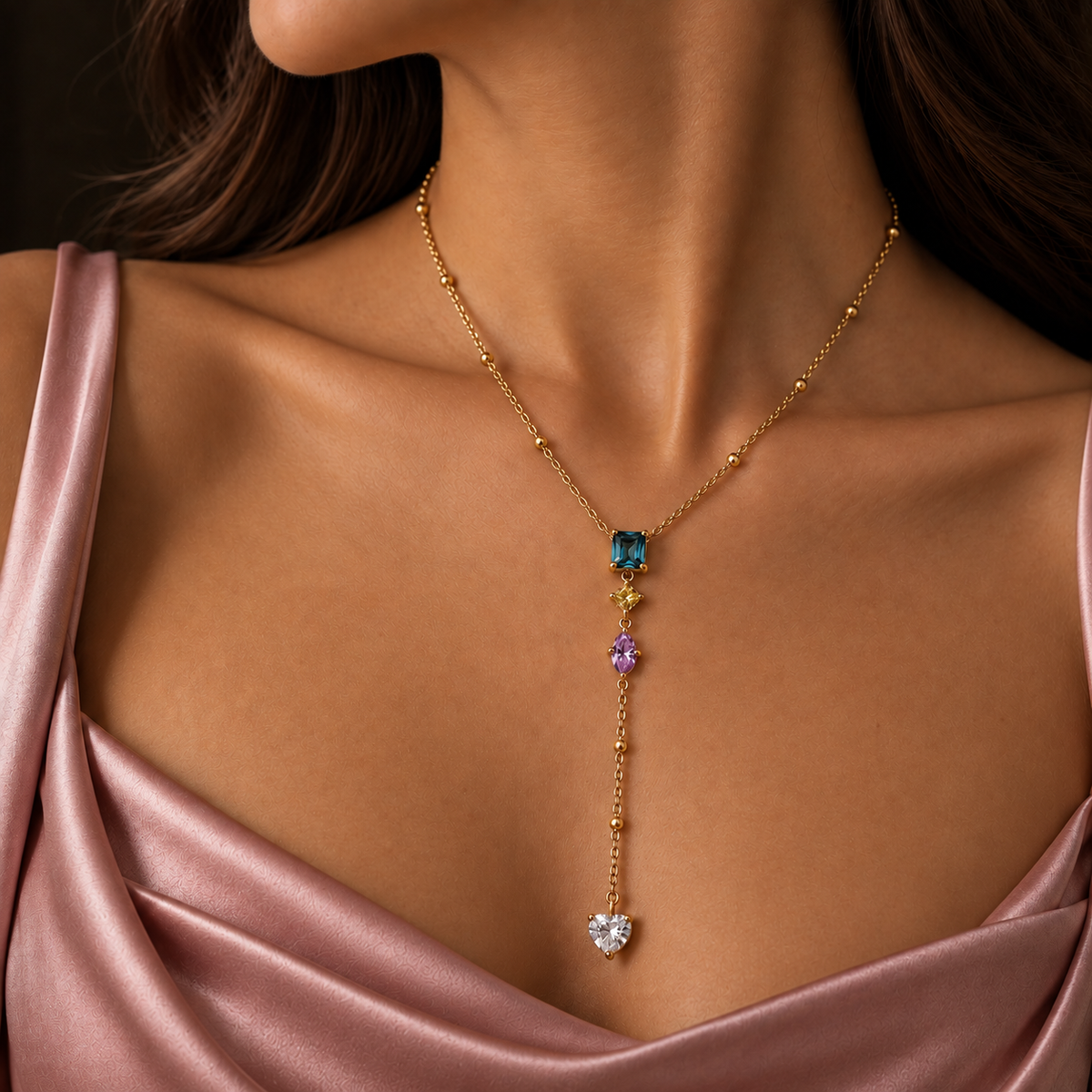 Gold-plated Titanium Colorful Necklace
