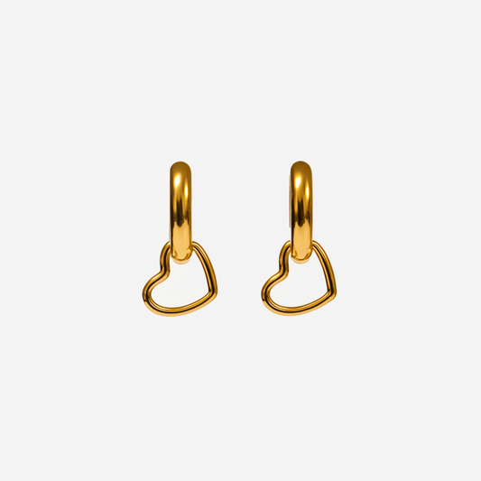 მოოქროვილი ტიტანის გულის ფორმის საყურეები