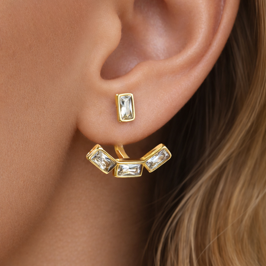 Gold-plated Titanium With Stone Earrings