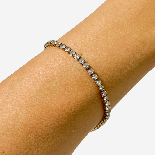 Gold-plated Titanium With Stone Bracelet