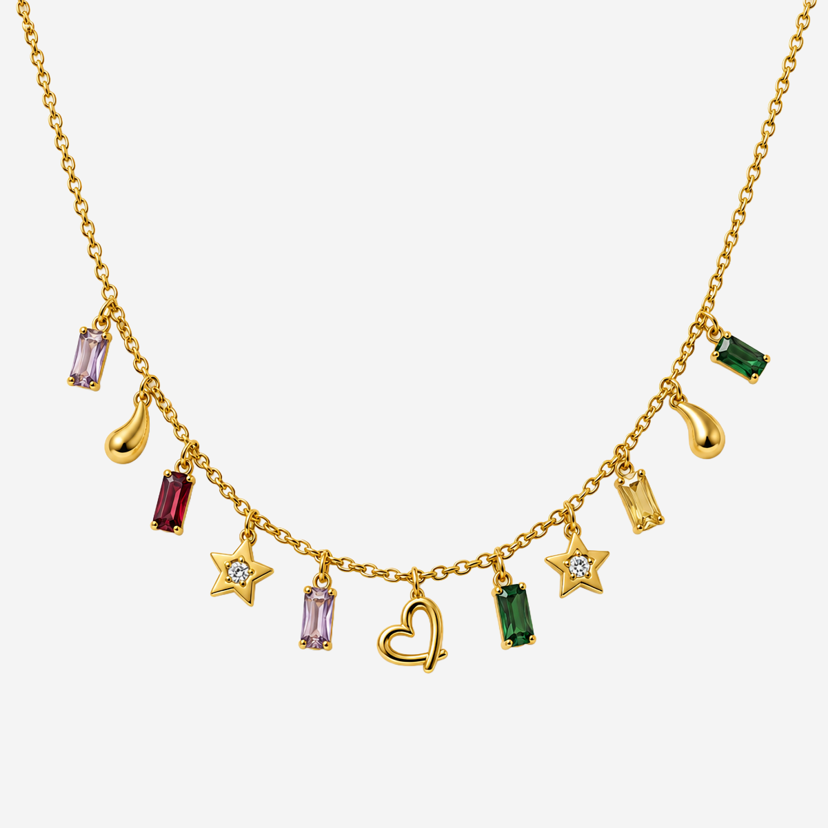 Gold-plated Titanium Colorful Necklace