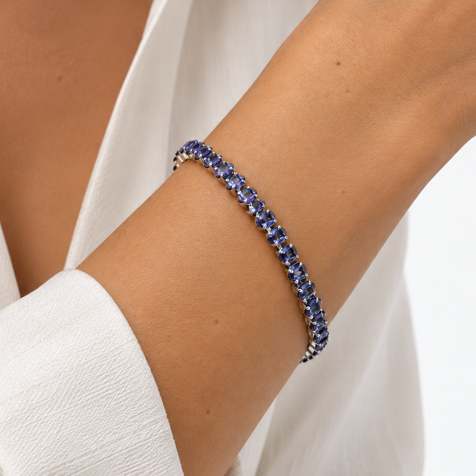 Gold-plated Titanium Purple Stone Bracelet