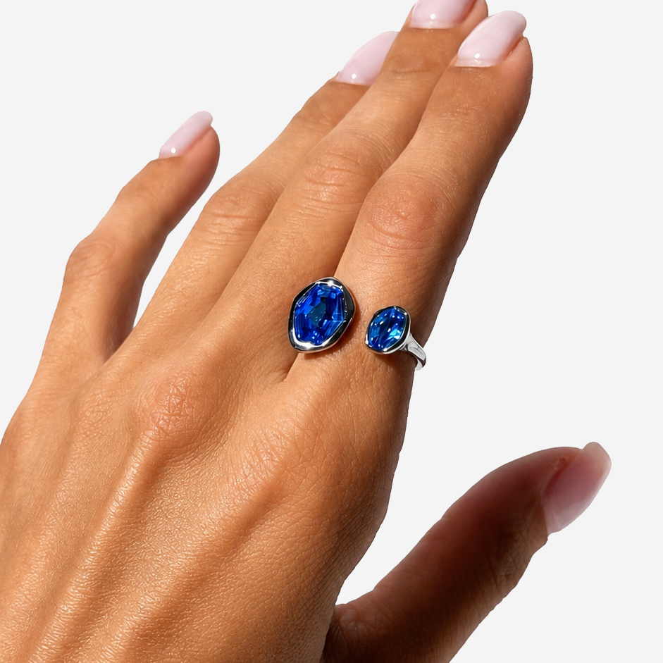 Gold-plated Titanium Blue Ring
