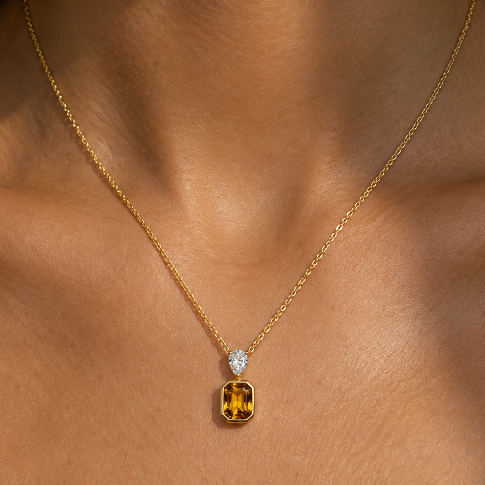 Gold-plated Titanium Colorful Necklace
