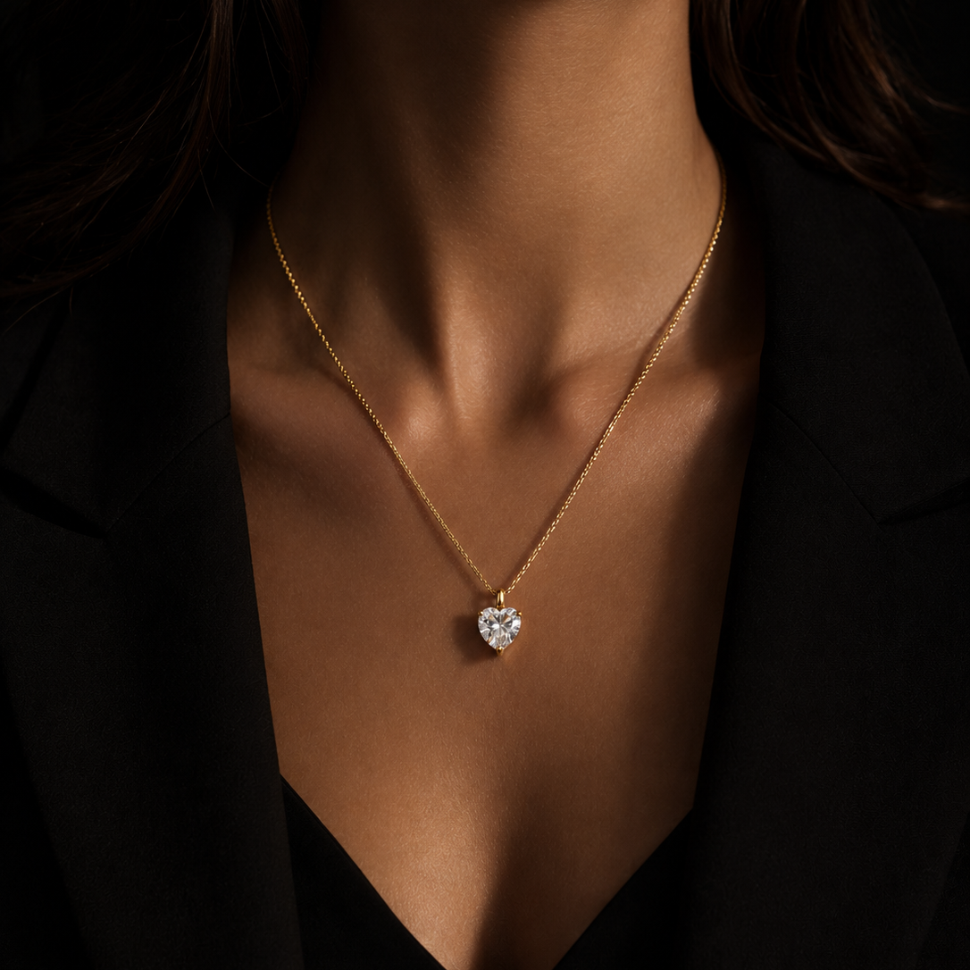 Gold-plated Titanium with Heart Necklace