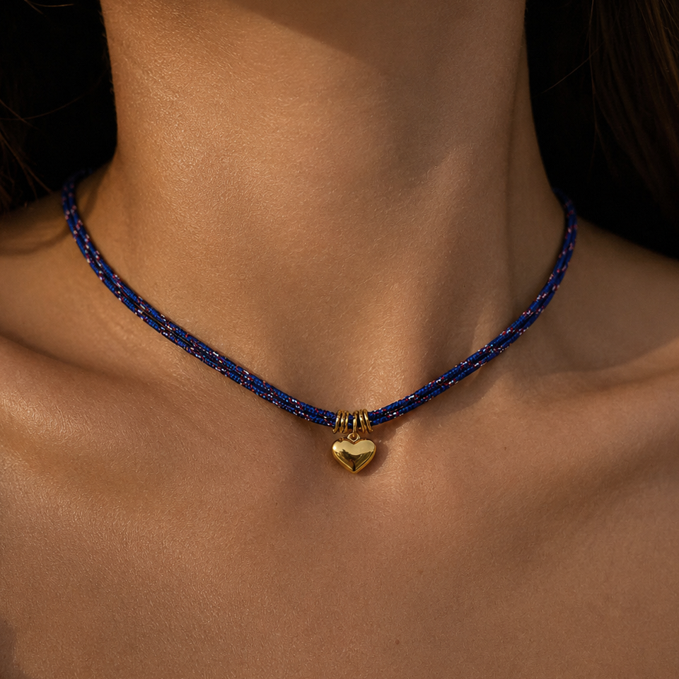 Gold-plated Titanium with Heart Necklace