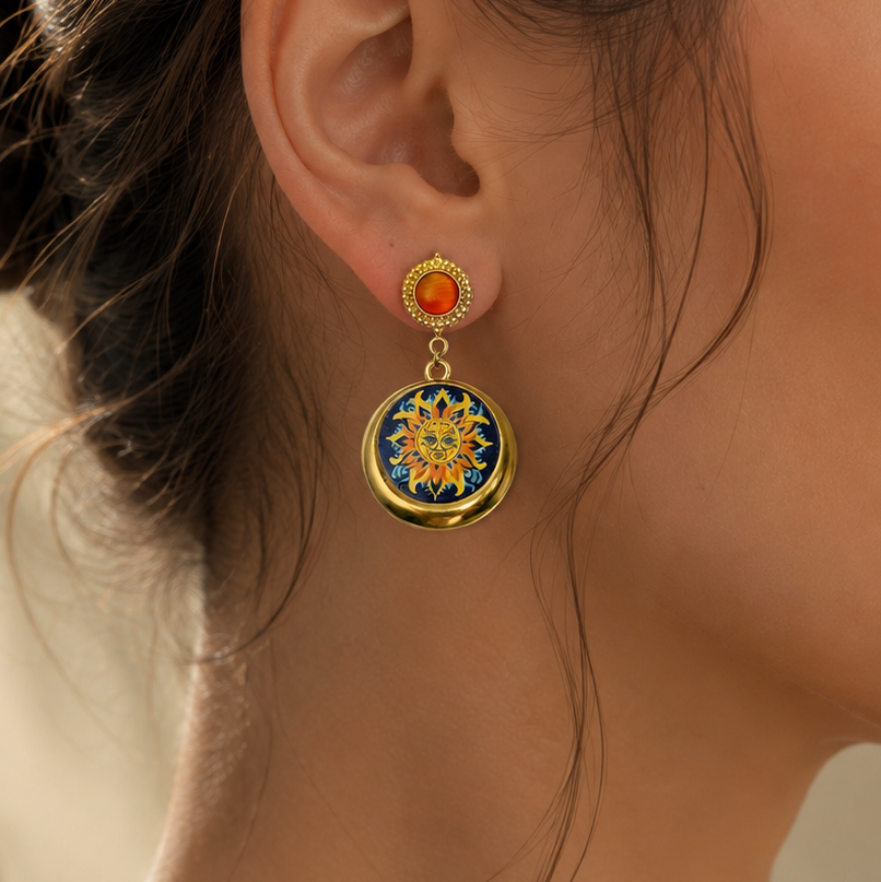 Gold-plated Titanium Colorful Errings
