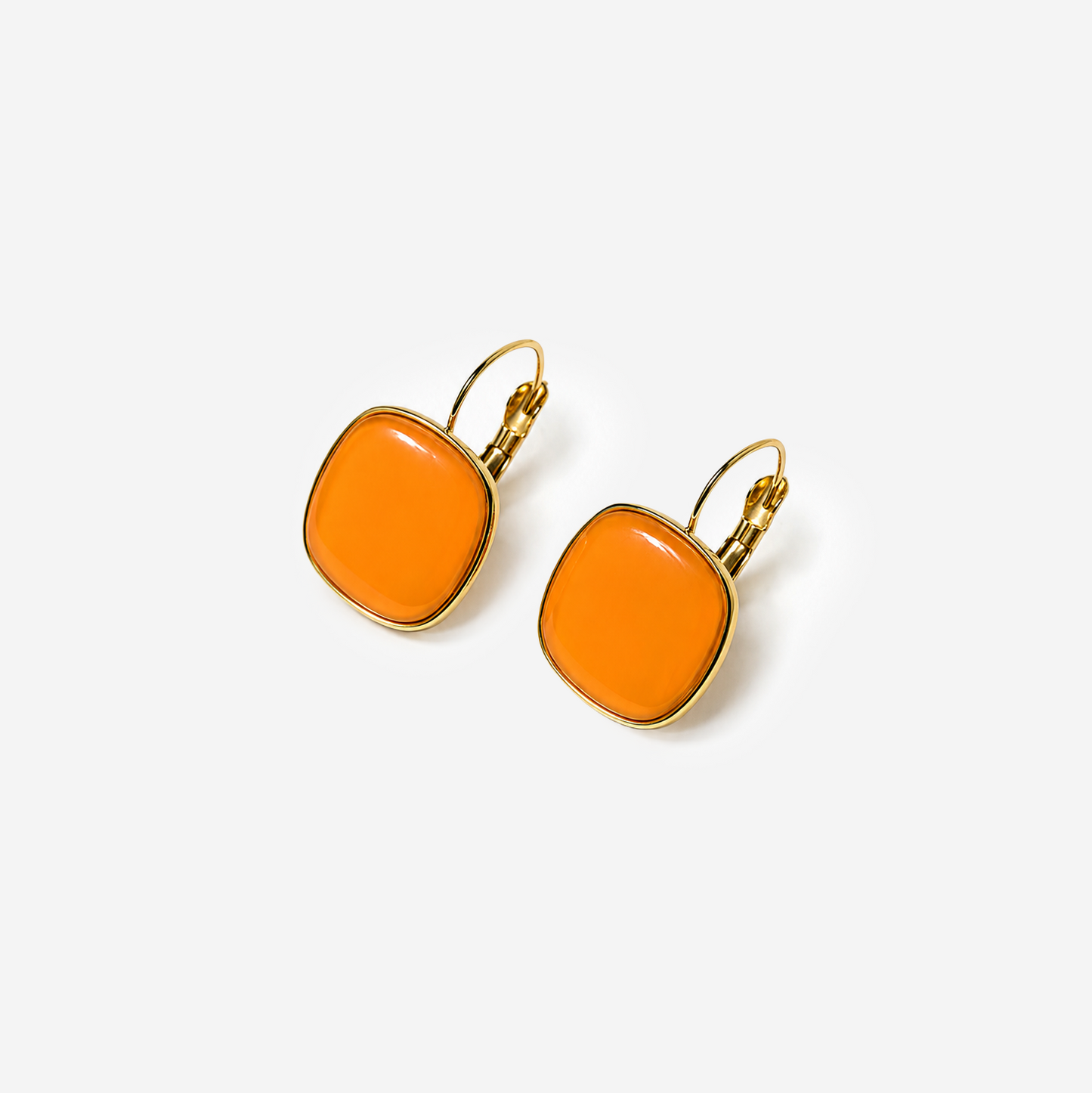 Titanium Gold Plated Orange Earrings