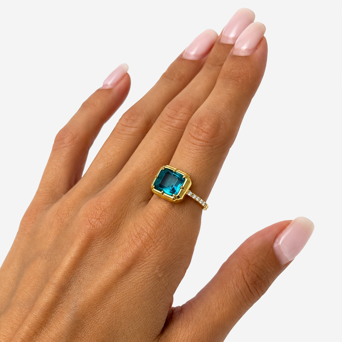 Gold-plated Titanium Blue Ring