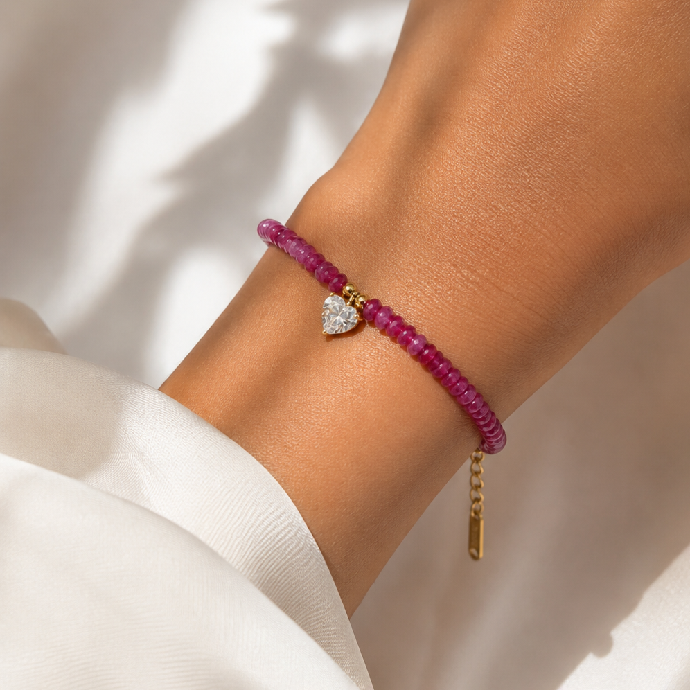 Titanium Gold Plated Pink Bracelet