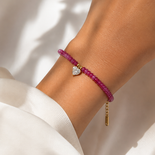 Titanium Gold Plated Pink Bracelet