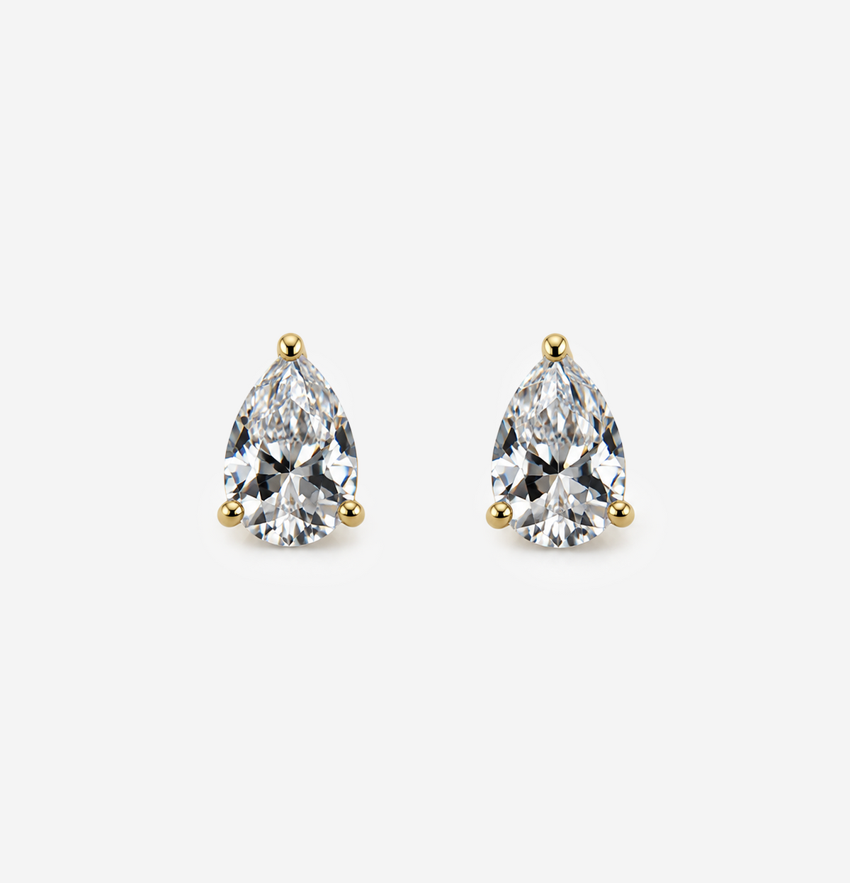 Gold-plated Titanium White Stone Earrings